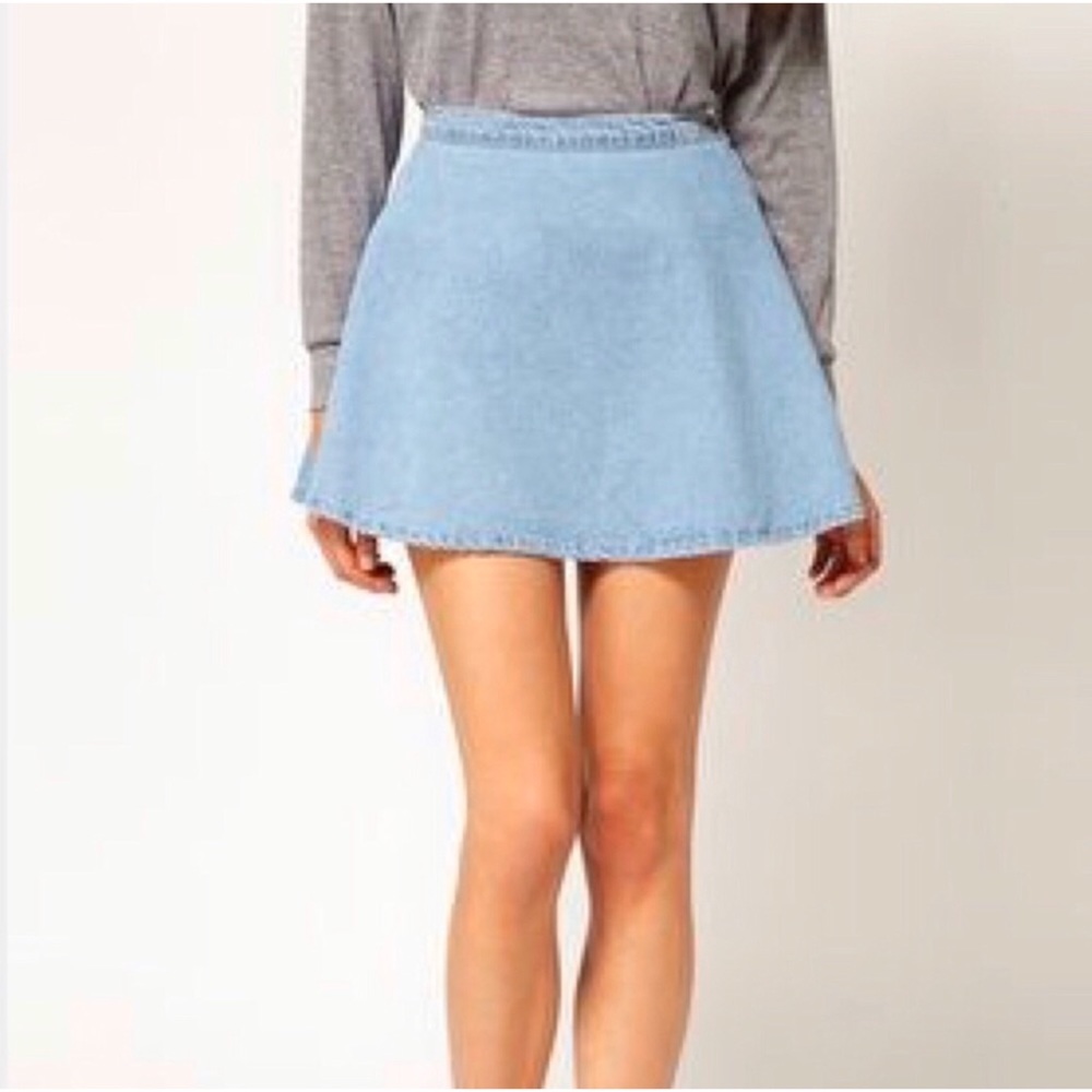 NWT ASOS chambray denim circle skater skirt ✨